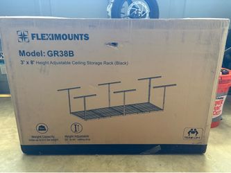 FLEXIMOUNTS GR38B 3x8 Overhead Garage Ceiling Storage Rack – New in Box  Price: $150 OBO