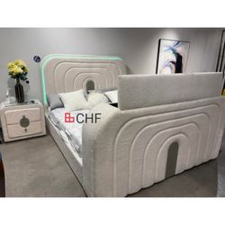 Modern Queen  / Eastern King  Fireplace  And TV Lift  - Mattress Sold Separately 