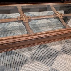 Vintage Drexel MCM Glass Top Coffee Table