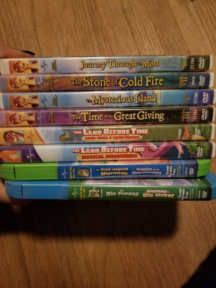 8 Land Before Time DVDs