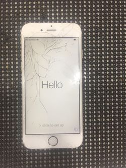 Cracked screen iPhone 6 16g white and gold 80