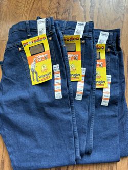 3 New Men’s Wrangler Indigo Jeans 44”x34”
