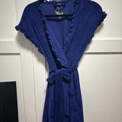 Blue Betsey Johnson Waffle Knit Robe