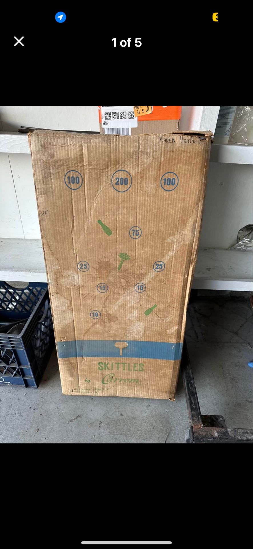 Vintage 1963 Carrom Royal Skittles Table Top Game Model No. N28 Made In USA