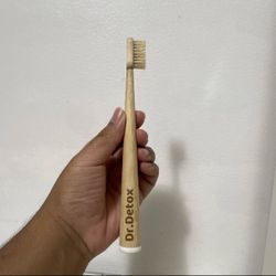 Dr. Detox Bamboo Toothbrush , Boar Hair Bristles, Biodegradable, PFAS Free
