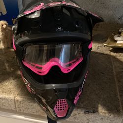 Fox Racing Dirt Bike Helmet M 57-58 Cm Black And Hot Pink