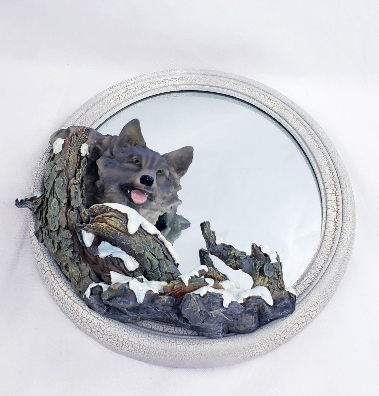 Winter Wolf Hunter Oval Mirror 17"