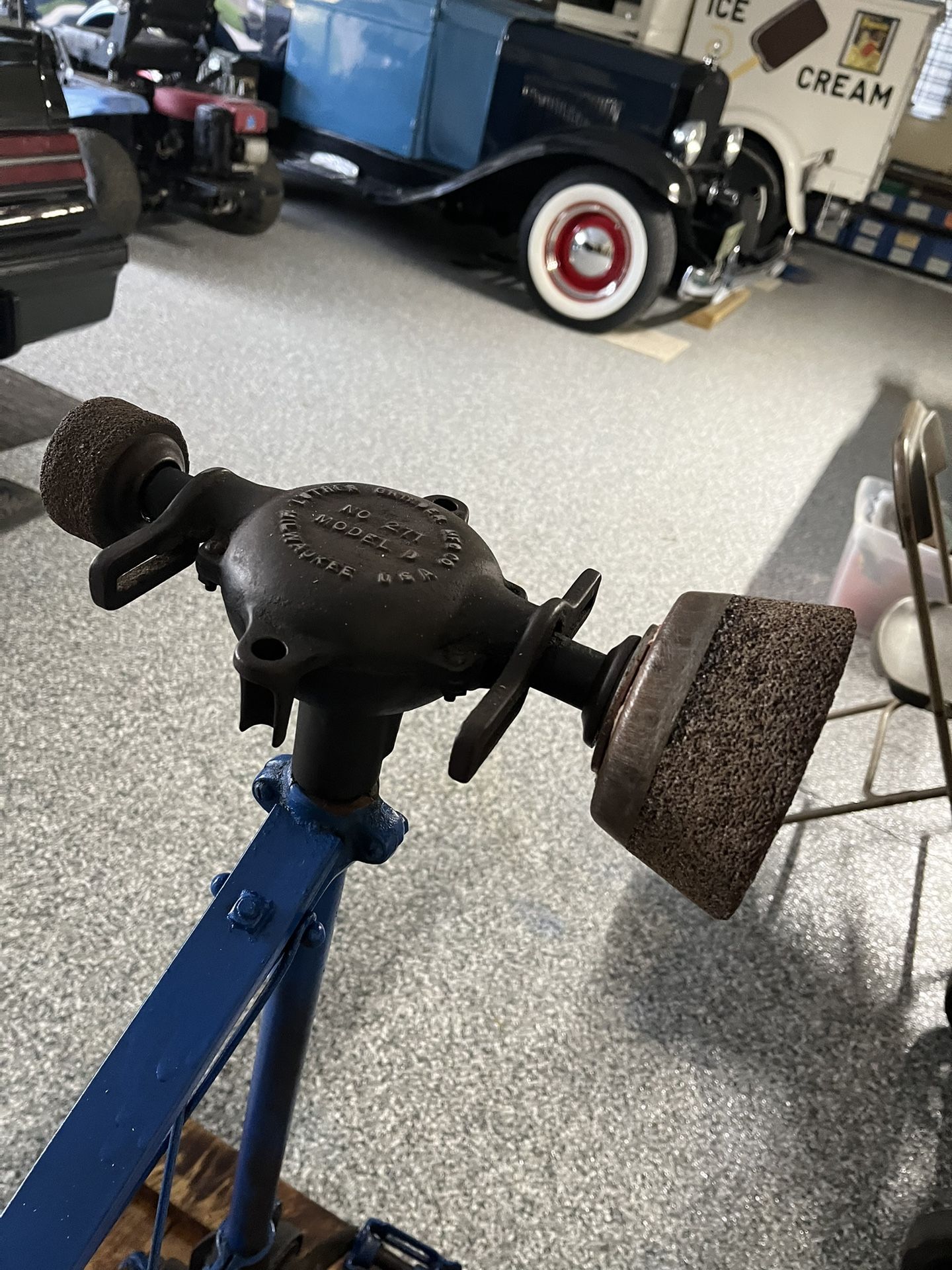 Vintage Luther Sandstone Sharpener Machine