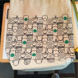 Starbucks Cloth Tweed Like Tote 