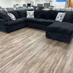 Black Living Room Sectional Couch 