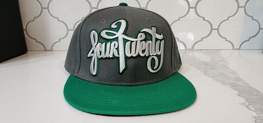 Grassroots California FourTwenty Snapback Hat Gray Green