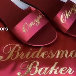 Custom Robes Slippers And Bonnet