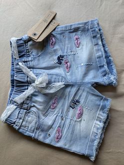 New girl high-rise denim shorts