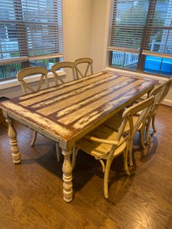 White Washed Kitchen Table