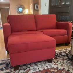 Pottery Barn Sofa Bed/With Ottoman
