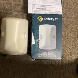 Safety 1st Outlet Cover With Cord Shortener For Baby Proofing, White