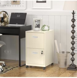 2 Drawer File Cabinet with Lock,Green Rolling File Cabinet for Home Office,Printer Stand, Metal Small Mobile Filing Cabinets on Wheels for Hanging Let