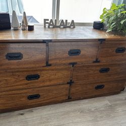 Dark Wood 7 Drawer Dresser 