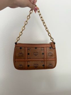 MCM Delmy Visetos Mini Logo Chain Shoulder Bag