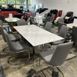 Modern Dining Room Table with 6 Chairs / Mesa de comedor moderna con 6 sillas