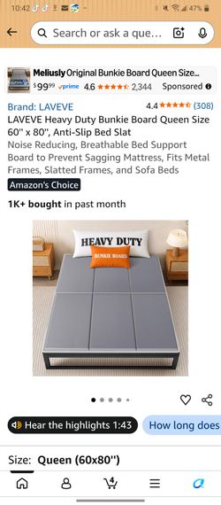 LAVEVE Heavy Duty Bunkie Board Queen Size