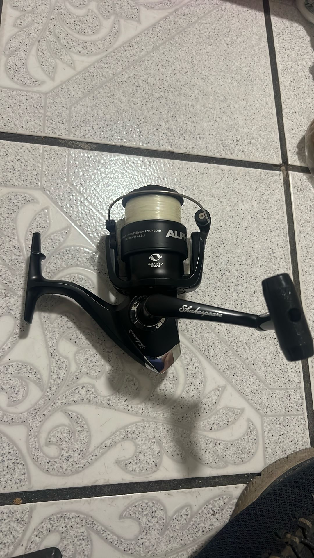 Brand New Shakespeare Alpha Charcoal Black Medium Spinning Fishing Reels
