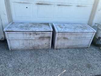 2 Medium Size Suncast Storage Boxes