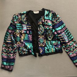 Laurence Kazar Sequined Mosaic Jacket, vintage.