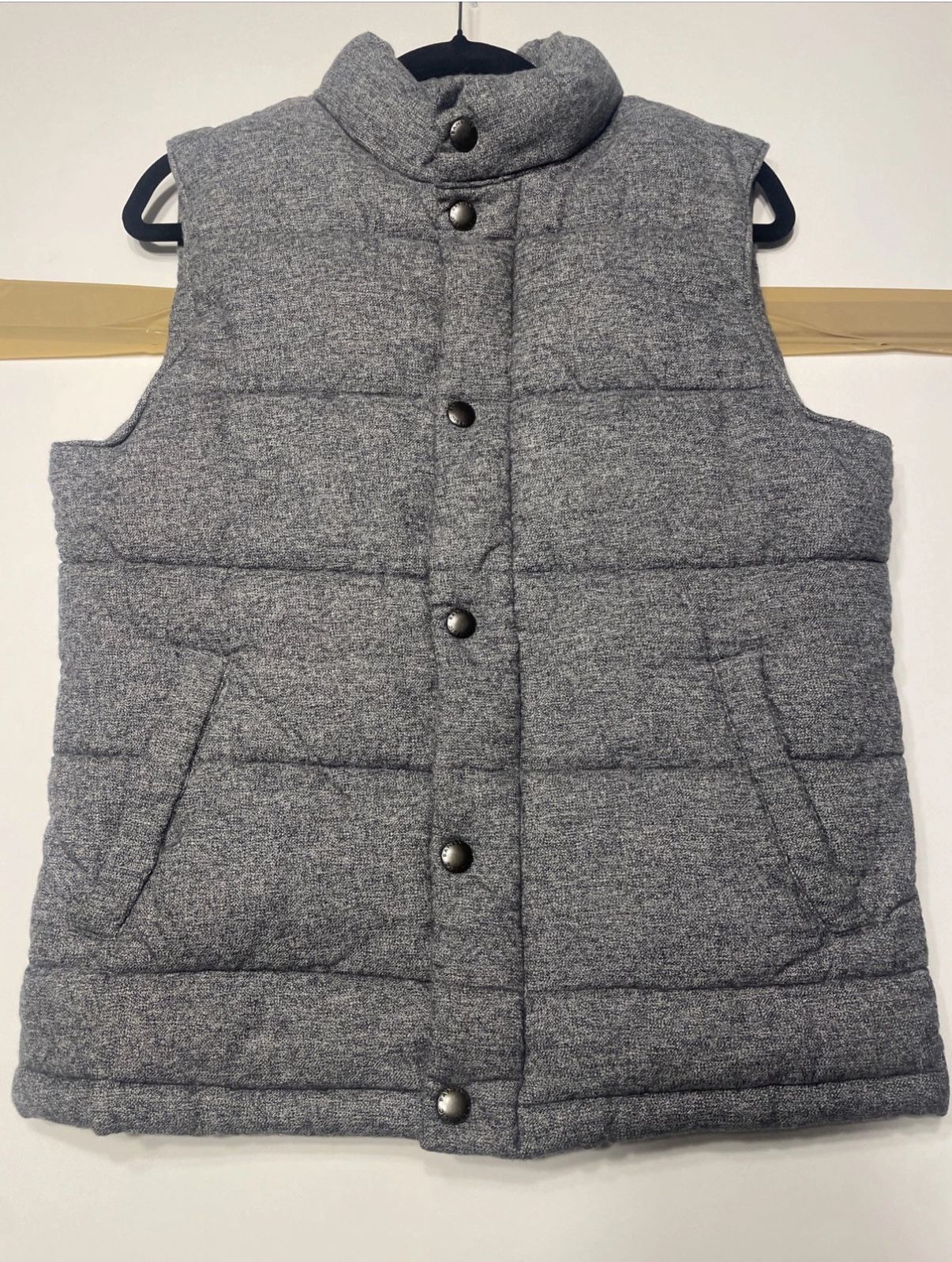 Banana Republic Quilted Puffer Vest Heathered Gray Men’s Size Small S