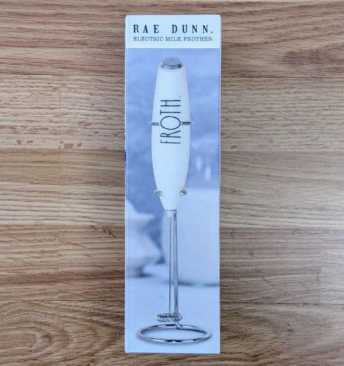 NEW IN BOX Rae Dunn FROTH Electric Milk Frother White Stainless
