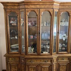 Large Wood China Cabinet 