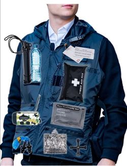 FIRST MINUTE VEST
4.5
4.5 out of 5 stars
(25)
Survival kit in fire Resistant Waterproof Vest to face Urban Emergencies During Hurricanes, Earthquakes,