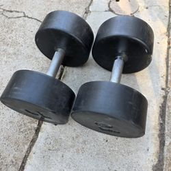 2-70lb Pro Style Dumbbells 