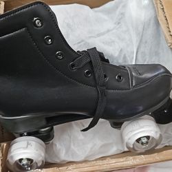 Brand New Skates Black Leather With Light Up Wheels. Size 8.5 Men