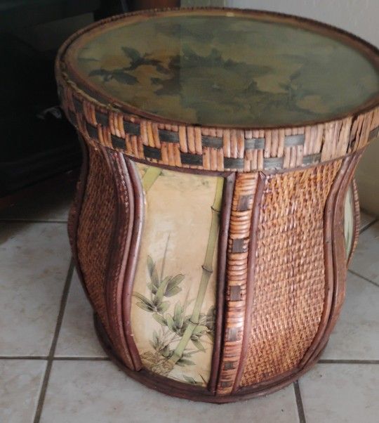 Ratan Side Table. Storage Table