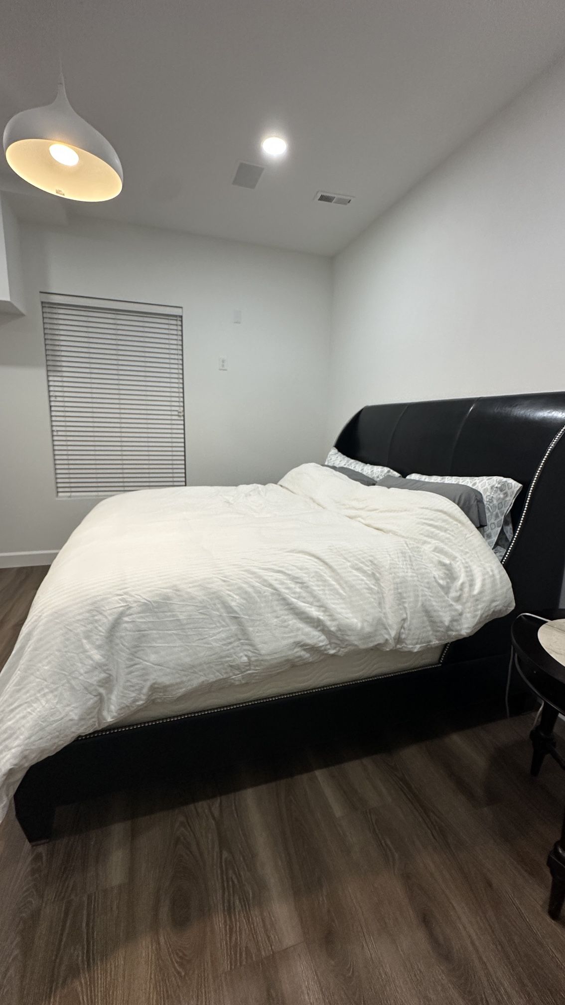 King Size Leather Wingback Bed