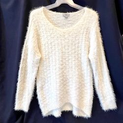 Soft Fuzzy White Sweater