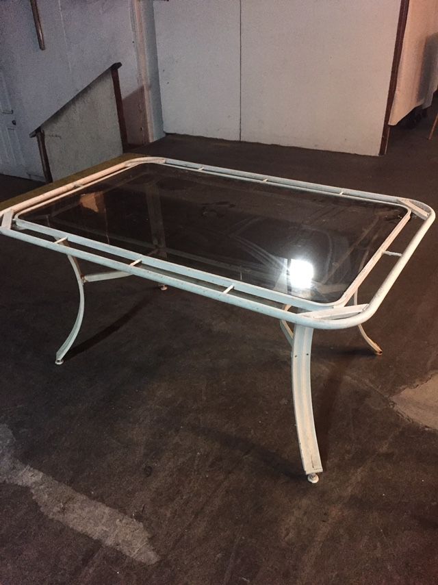 Free Metal And Glass Patio Table