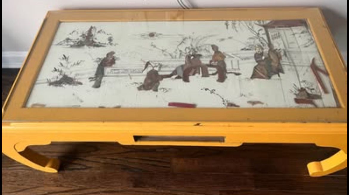Chinese Lacquer Tea Coffee Table, Antique.