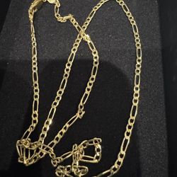 Flat Figaro - Gold  Plated 925 Sterling Silver