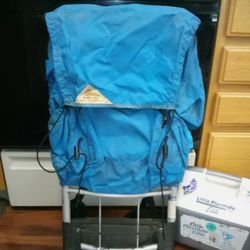 Kelty Pack Vintage 70's Blue External Frame Hiking Backpack Camping Blue