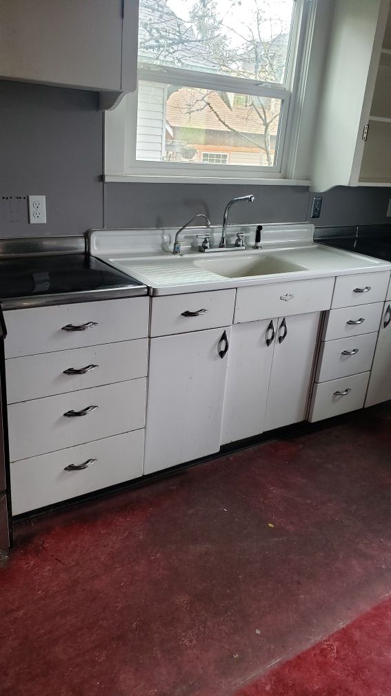1948 Youngstown kitchen cabinets with counter tops for Sale in Portland, OR - OfferUp
