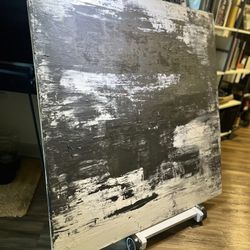 Large Black And White Textured Abstract Artwork 
