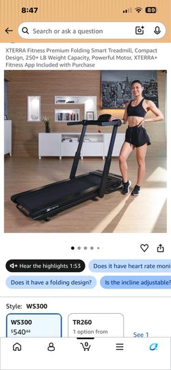 Xterra treadmill ws300 automatic incline
