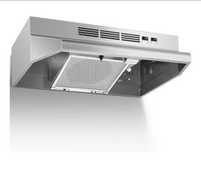 Under Cabinet Range Hood 24 Inch, 400 CFM Stainless Steel Convertible Vent Hood with 2 Speed Exhaust Fan and Rocker Switch Control, Ducted/Ductless Ki