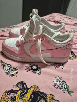 Pink and white nikes