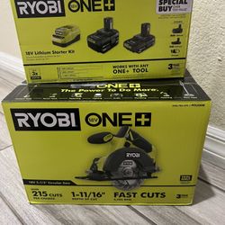 Ryobi Circular Saw With 18V Lithium Starter Kit
