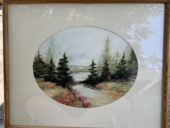 Louise Ann Fucci  water color trees signed painting