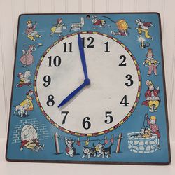 Vintage Nursery Rhyme Teaching Clock