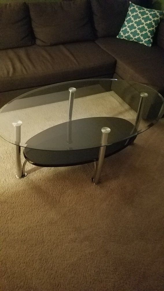 3 glass tables set good condition